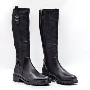 La Canadienne Saint Black Leather Stretch Panel Riding Equestrian Boots Sz 6